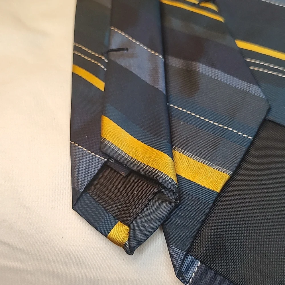 Preppy blue and yellow stripe tie lot J Crew and London Colors